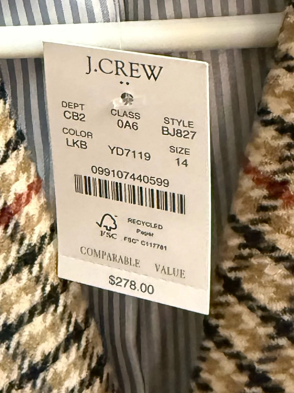 J. Crew classic tailored